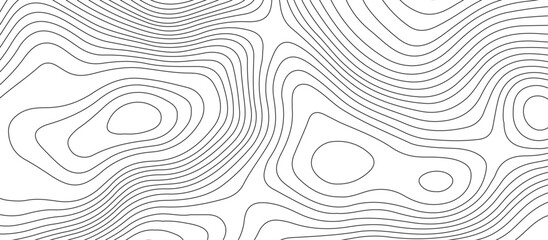 White background topography contour map with black curve lines .luxury topographic wavy pattern and geographic grid map design .