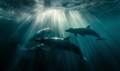 Underwater Elegance: Dolphins Grace