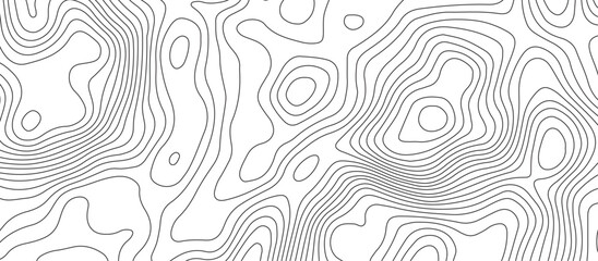 White background topography contour map with black curve lines .luxury topographic wavy pattern and geographic grid map design .