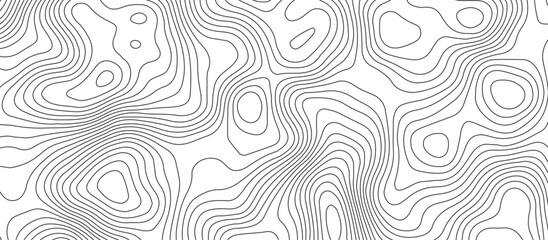 White background topography contour map with black curve lines .luxury topographic wavy pattern and geographic grid map design .