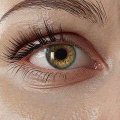 close up of a female eye