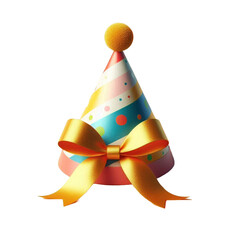 party hat vector cartoon illustration isolated on transparent background - Generative AI