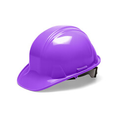 violet hard hat, protective and occupational safety helmet to protect the head on the construction...