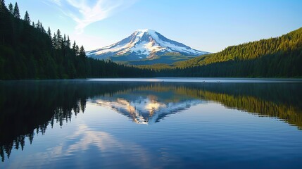 Generate a professional  short  and simple  poem about a beautiful mountain lake