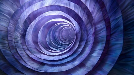 Purple and blue abstract spiral tunnel background. Hypnotic optical illusion design for poster, wallpaper, and digital art