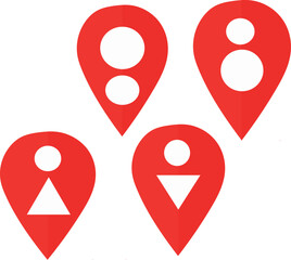 set of map pointers set of map pointers with markers