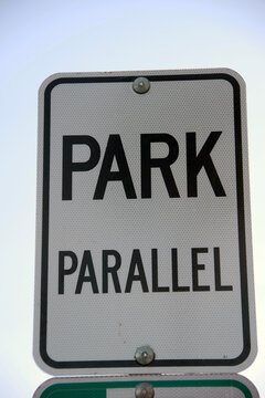 PARK PARALLEL road sign 