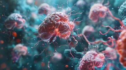 3D rendering image demonstrating the concept of brain plasticity, showcasing the brain's ability to adapt and change over time