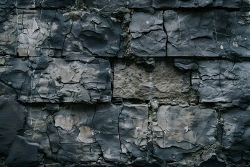 Fototapeta premium Weathered Stone Wall in Muted Gray Tones Textured Architectural Background