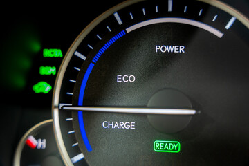 Charge, Economy and Power levels in hybrid car.