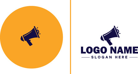 Megaphone icon speaker talk chat social logo app UI modern flat business vector logo