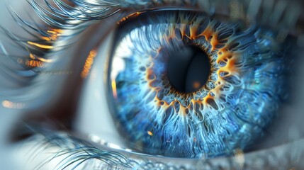 3D rendering image illustrating the structure and placement of contact lenses on the cornea for vision correction