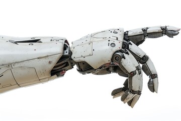 Close-up of a robotic hand with articulated fingers, symbolizing technology and innovation