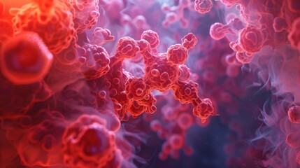 An insightful 3D rendering image depicting the structure and function of alveoli, where gas exchange occurs between air and blood