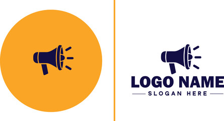 Megaphone icon speaker talk chat social logo app UI modern flat business vector logo