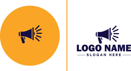 Megaphone icon speaker talk chat social logo app UI modern flat business vector logo
