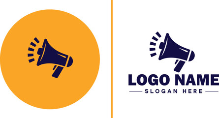 Megaphone icon speaker talk chat social logo app UI modern flat business vector logo