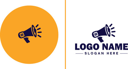 Megaphone icon speaker talk chat social logo app UI modern flat business vector logo