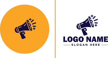 Megaphone icon speaker talk chat social logo app UI modern flat business vector logo