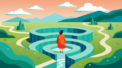 A patient navigates a maze of tall grassy hills and stumbles upon a hidden hot spring with healing waters that wash away their physical and emotional.