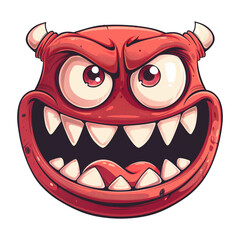 Evil cartoon red monster