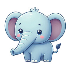 baby elephant vector cartoon illustration isolated on transparent background - Generative AI