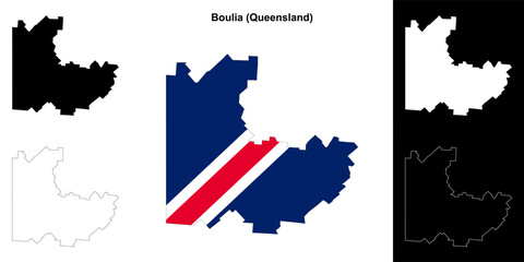 Boulia blank outline map set