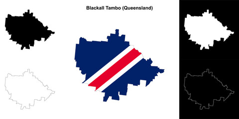 Blackall Tambo blank outline map set