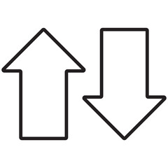 Arrow up and down on the white background banner.