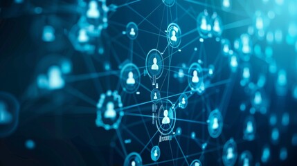 Business and technology concept. Communication network. GUI (Graphical User Interface).