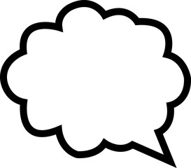 Talk bubble speech black icon. Blank empty bubbles vector line design element isolated on transparent background. Chat on linear symbol template. Dialogue balloon sticker silhouette .