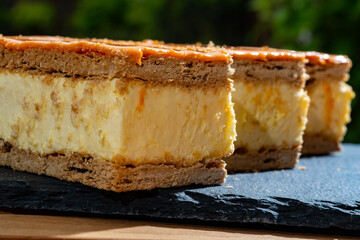 Celebration of the King birthday in Netherlands, tompoes or tompouce, iconic pastry in Netherlands...