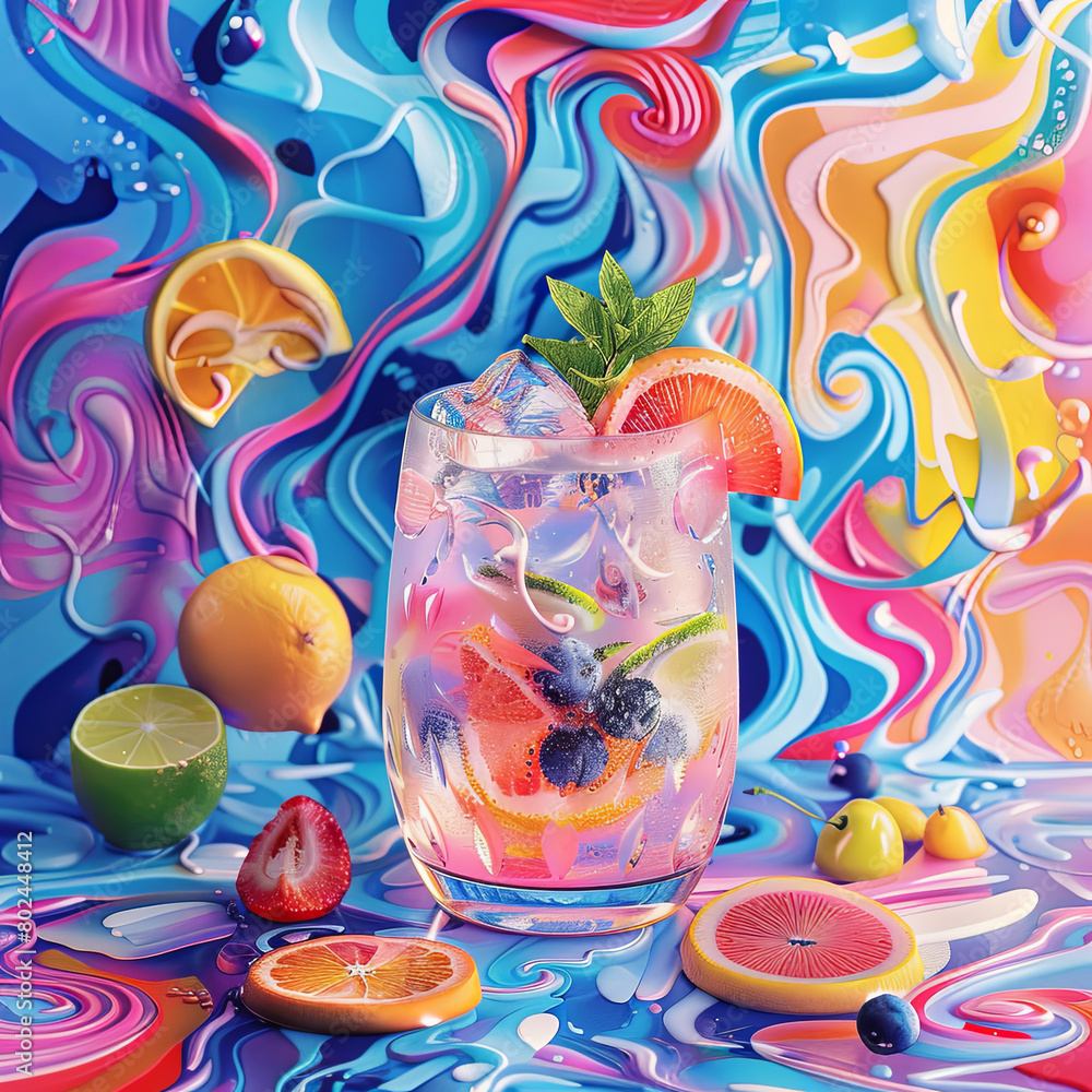 Poster the photorealistic image features vibrant colors and intricate details, captivating the viewer's eye