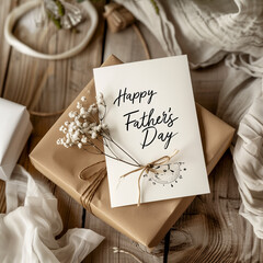 Elegant Happy Father's Day card and gift boxes 