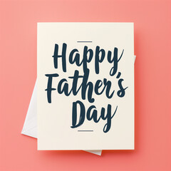 Happy Father's Day greeting card on a coral background
