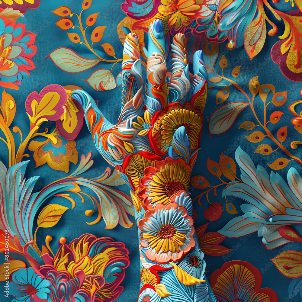 Poster the photorealistic image showcases a stunning array of vibrant colors and intricate details.