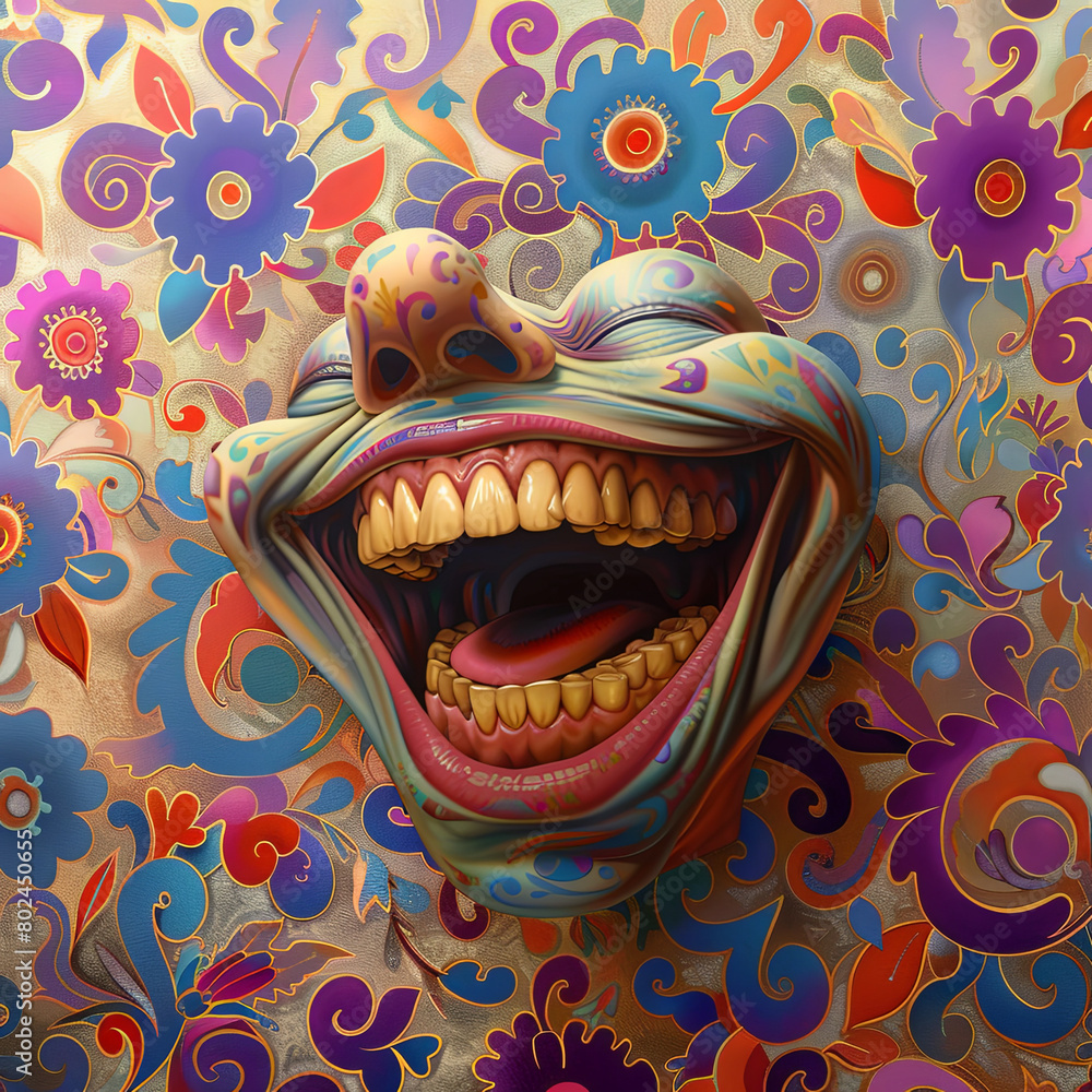 Poster a vibrant and intricate photorealistic image catches the eye, showcasing a wide array of colors and 