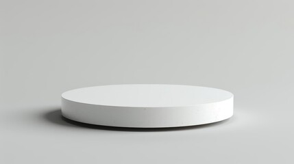 Modern minimalist white round podium, perfect for displaying jewelry, isolated background
