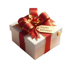 gift box with ribbon vector cartoon illustration isolated on transparent background - Generative AI