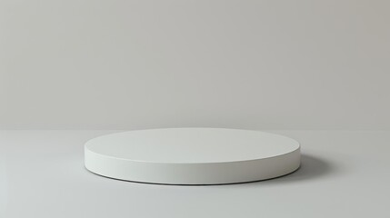Modern minimalist white round podium, perfect for displaying jewelry, isolated background