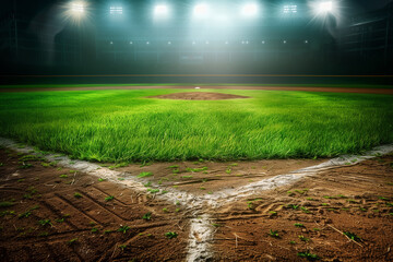  Stadium Outdoor Field Baseball. Generative AI