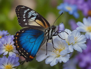 Naklejka premium butterfly on flower