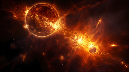 Fototapeta premium A huge star shines brightly