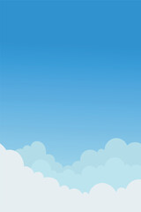 sky and cloud background, blue background, vector illustration, cloud background.	
