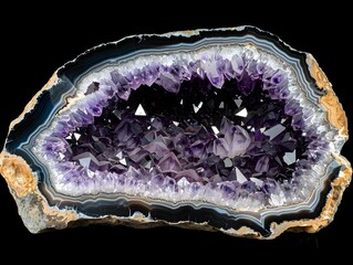 Half Geode with Quartz and Amethyst Crystals