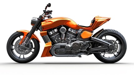Obraz premium a dynamic 3D rendering of a fast bike, highlighting its sleek contours and powerful engine against a transparent background for versatile use