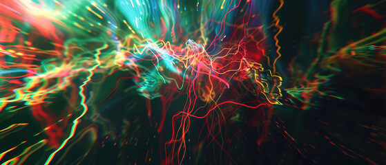 Vibrant abstract light streaks in motion