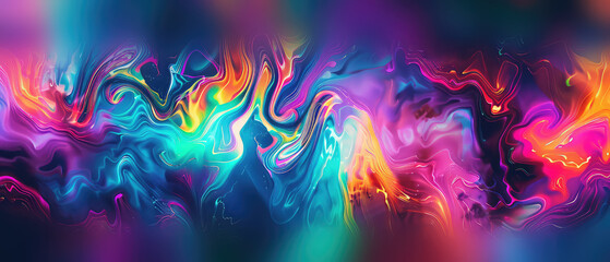 Fluid rainbow hues in abstract design