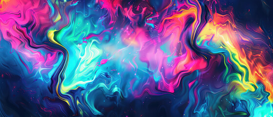 Vibrant abstract neon fluid art pattern
