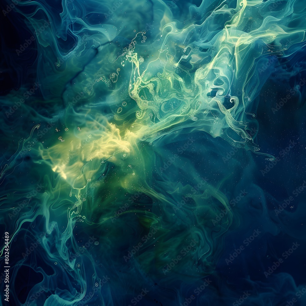 Poster abstract image with luminescent effect
